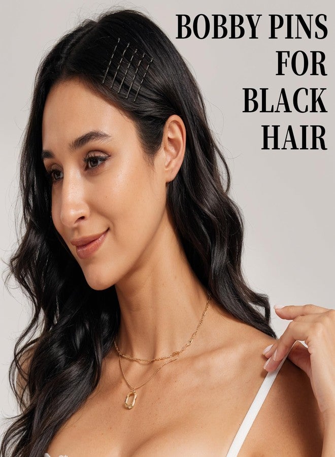 واي جي دي زد مجموعة دبابيس شعر YGDZ سوداء مكونة من 750 قطعة، 250 دبوس شعر للنساء، دبابيس شعر مموجة بطول 2 بوصة للشعر الأسود، 500 ربطة شعر مطاطية شفافة، دبابيس شعر بالجملة للكعكات، إكسسوارات شعر للنساء والأطفال والفتيات - Image 4